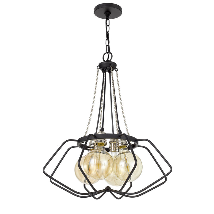 60W X 4 LADUE METAL CHANDELIER (EDISON BULBS SHOWN ARE INCLUDED) Cal Lighting