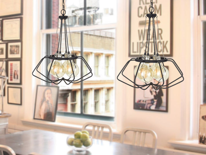 60W X 4 LADUE METAL CHANDELIER (EDISON BULBS SHOWN ARE INCLUDED) Cal Lighting
