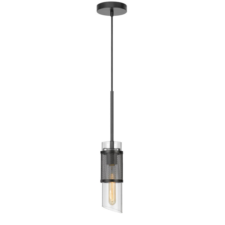 60W SAVONA DOUBLE LAYER GLASS/METAL MINI PENDANT WITH MESH METAL SHADE. (EDISON BULB NOT INCLUDED) Cal Lighting