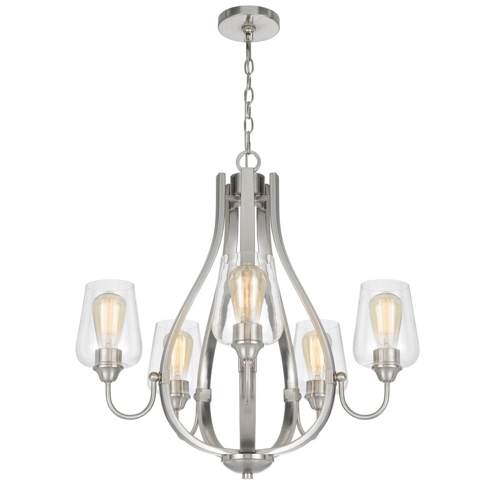 NEWPORT METAL CHANDELIER WITH GLASS SHADES Cal Lighting