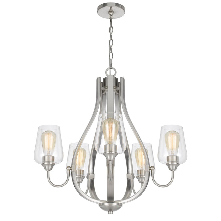 NEWPORT METAL CHANDELIER WITH GLASS SHADES Cal Lighting