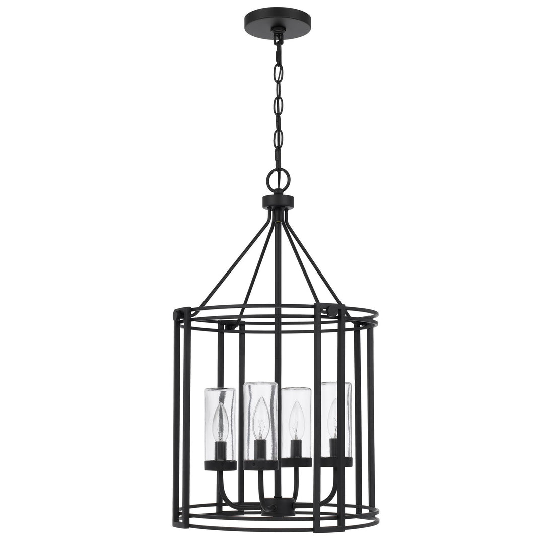 LUTON CAGE METAL CHANDELIER WITH GLASS SHADES Cal Lighting