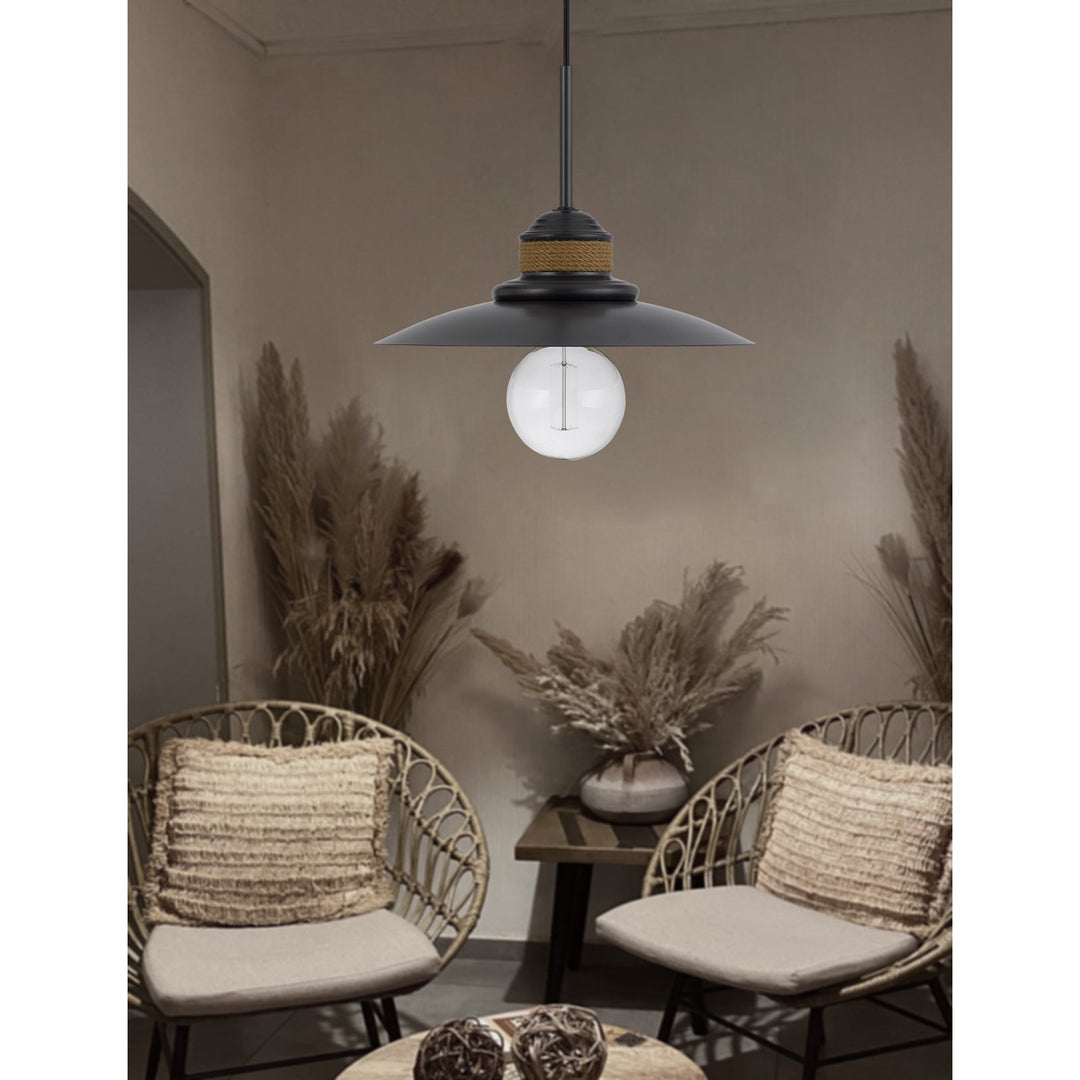 60W MINEOLA METAL MINI PENDANT WITH BURLAP DESIGN Cal Lighting