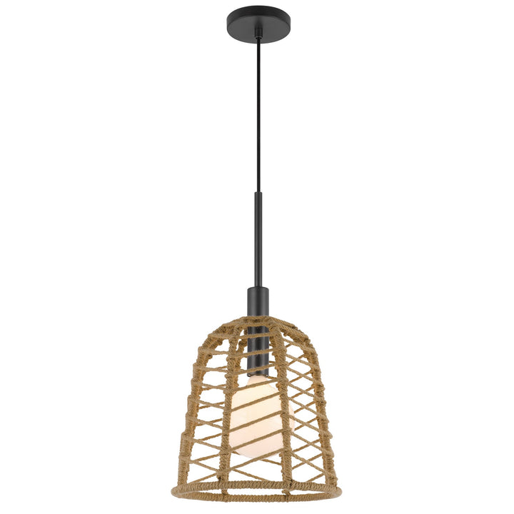 PARKTON 60W METAL PENDANT WITH BURLAP ROPED SHADE Cal Lighting