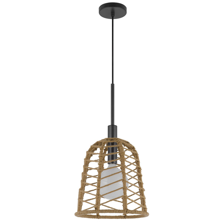 PARKTON 60W METAL PENDANT WITH BURLAP ROPED SHADE Cal Lighting