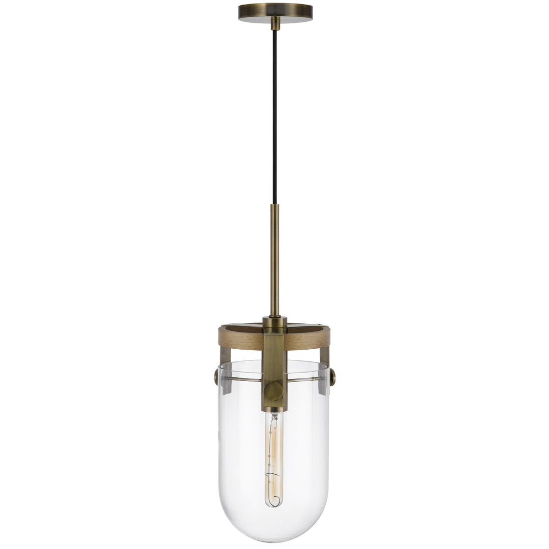 STOVALL 60W METAL/GLASS/BIRCH WOOD PENDANT LIGHT Cal Lighting