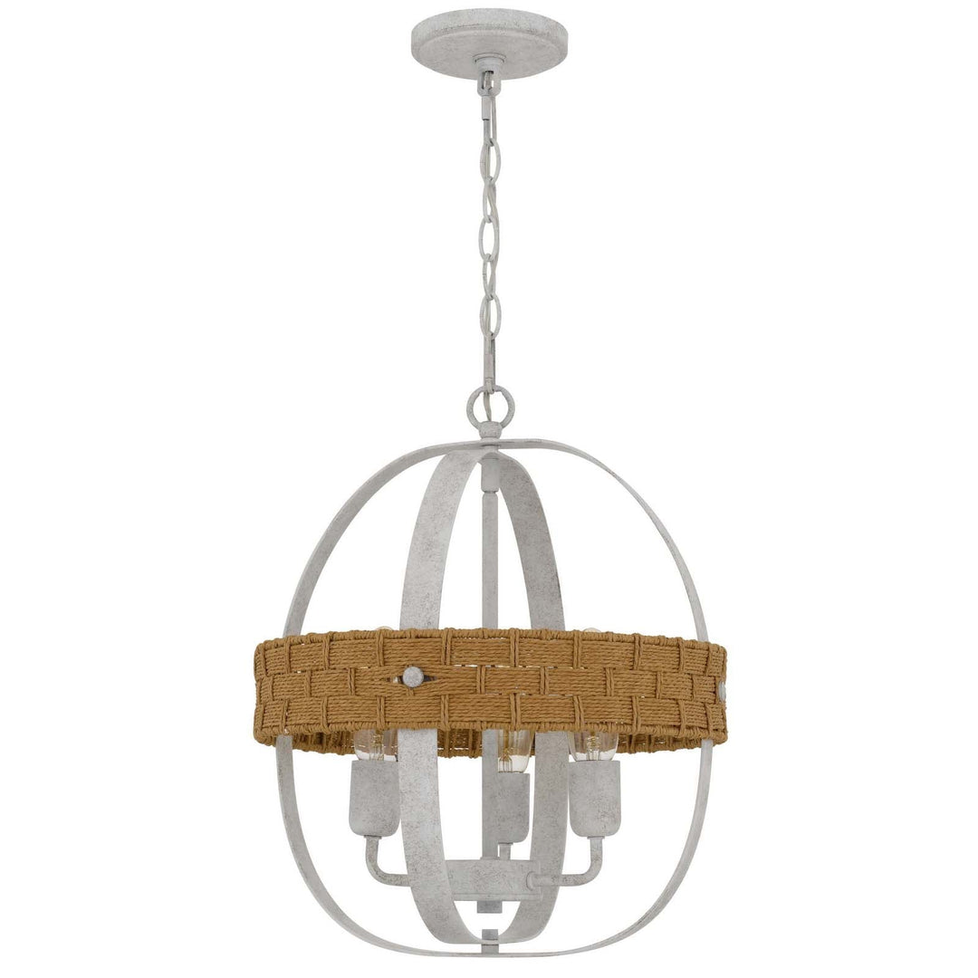 60W X 3 BARTON METAL CHANDELIER WITH RATTAN DESIGN Cal Lighting