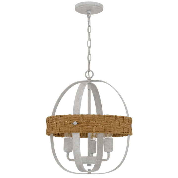 60W X 3 BARTON METAL CHANDELIER WITH RATTAN DESIGN Cal Lighting