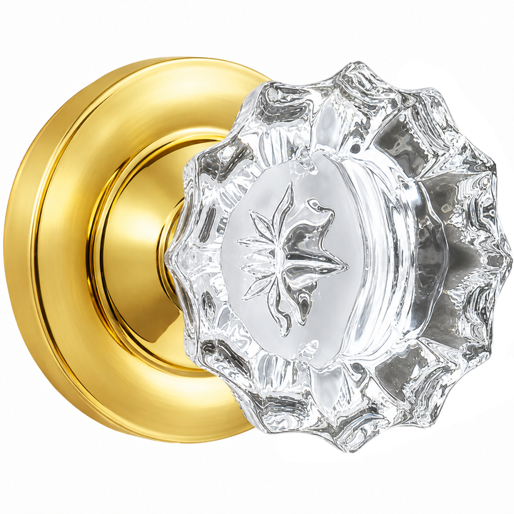 Magnifique® Classic Door Set with Crystal Fluted Knobs (Several Finishes Available)