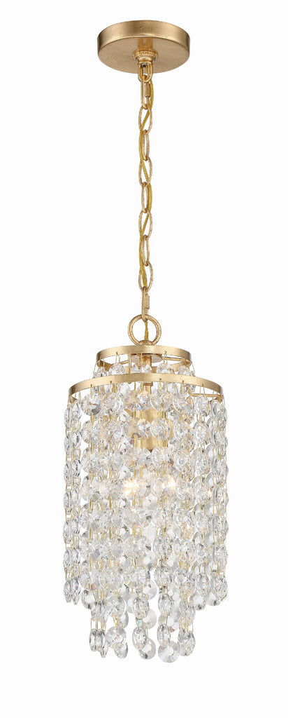 Gabrielle 1 Light Antique Gold Mini Pendant Crystorama