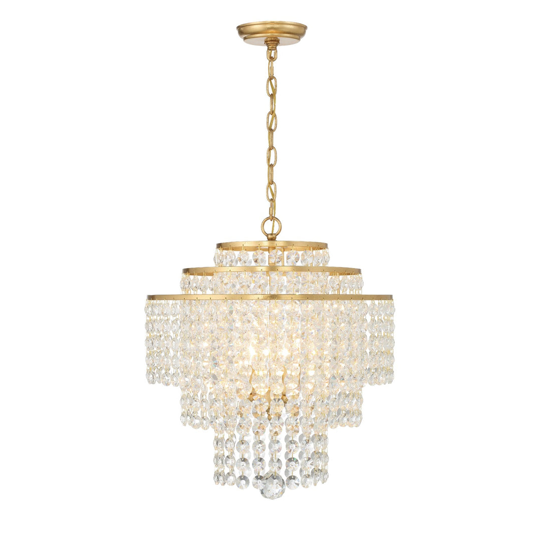 Gabrielle 4 Light Antique Gold Chandelier Crystorama