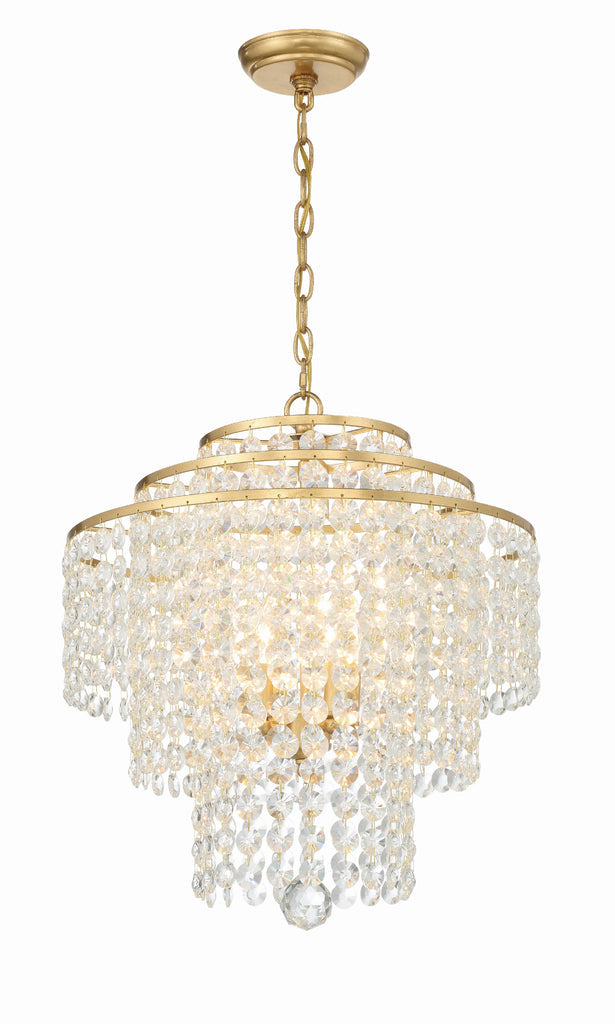 Gabrielle 4 Light Antique Gold Chandelier Crystorama