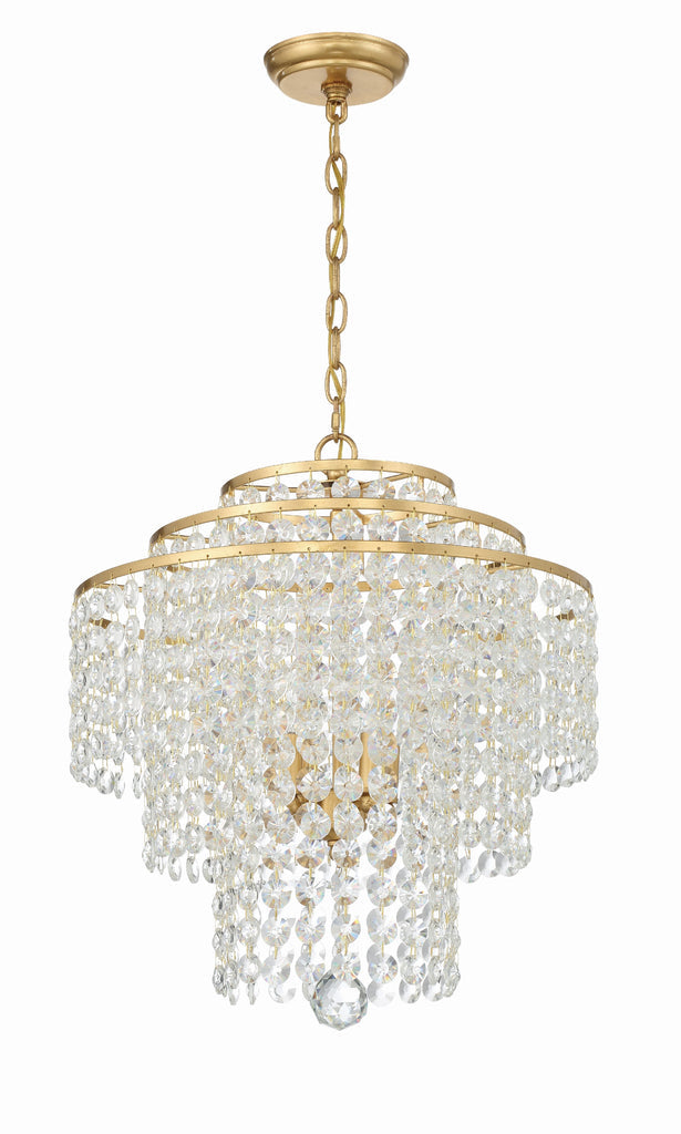 Gabrielle 4 Light Antique Gold Chandelier Crystorama