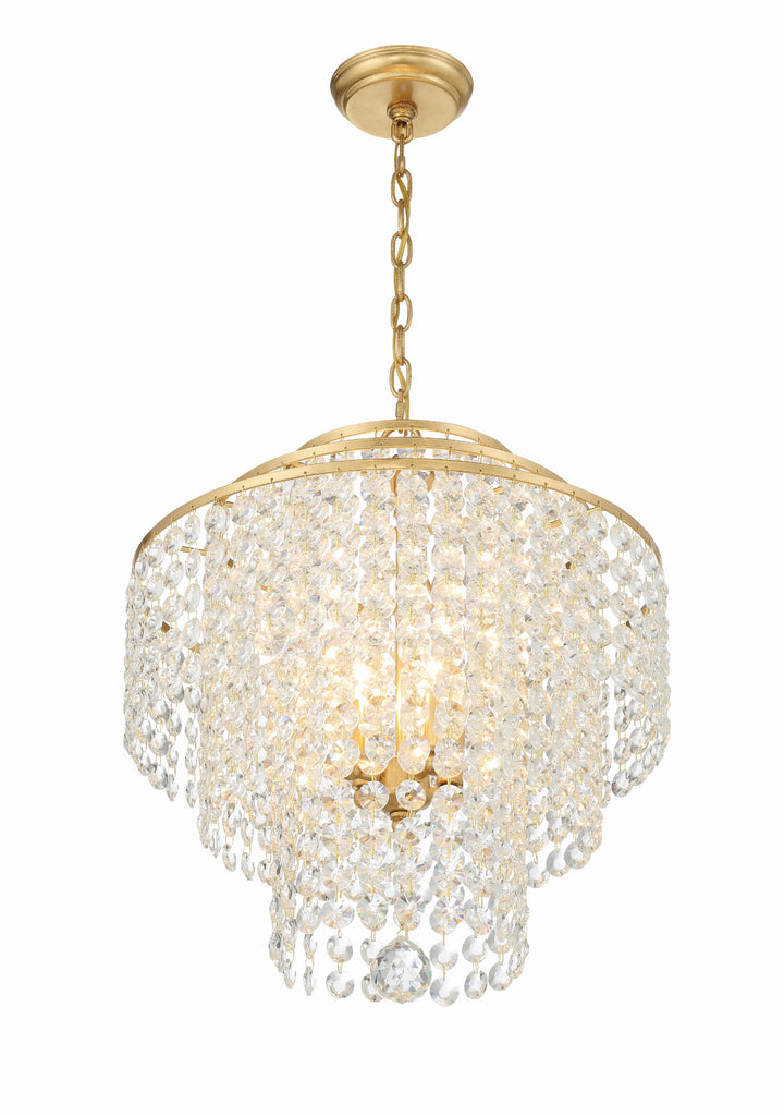 Gabrielle 4 Light Antique Gold Chandelier Crystorama