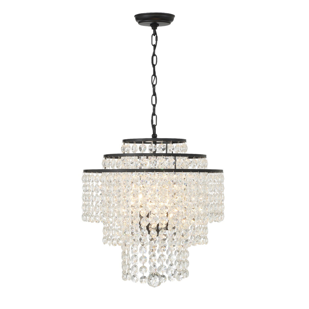 Gabrielle 4 Light Matte Black Chandelier Crystorama