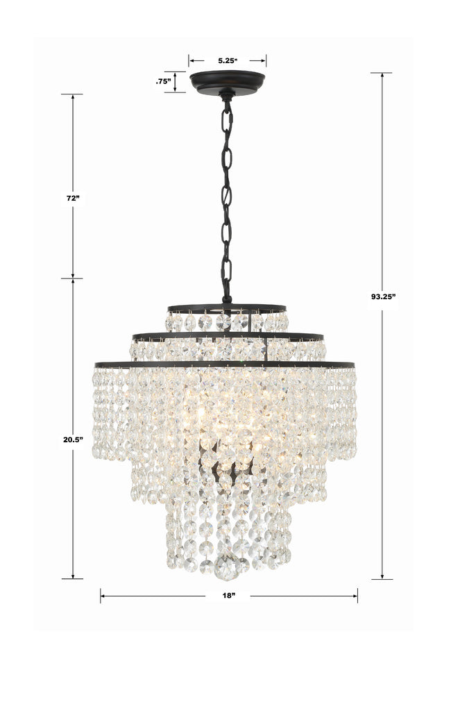 Gabrielle 4 Light Matte Black Chandelier Crystorama