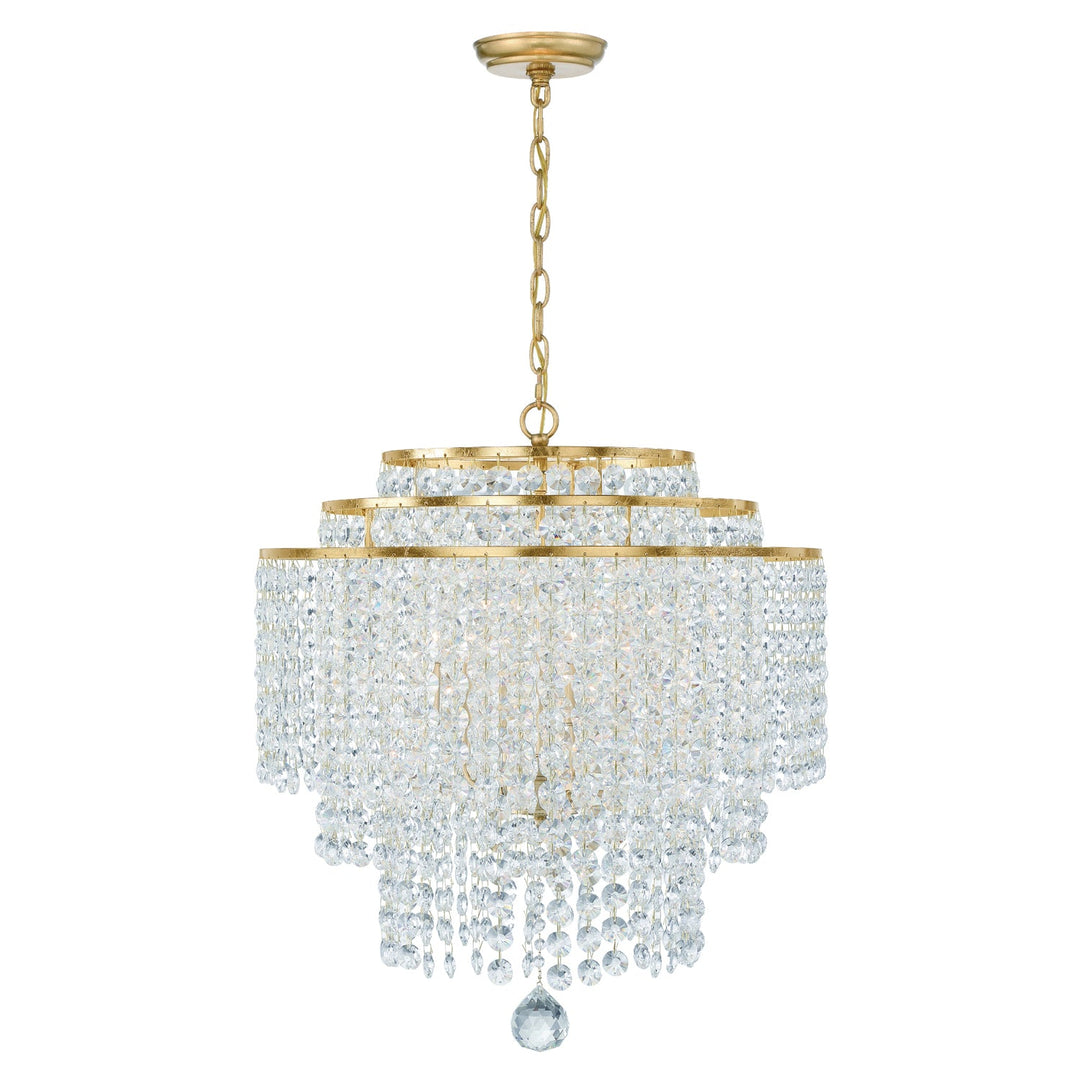 Gabrielle 6 Light Antique Gold Chandelier Crystorama