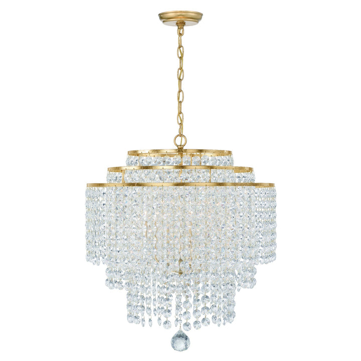 Gabrielle 6 Light Antique Gold Chandelier Crystorama