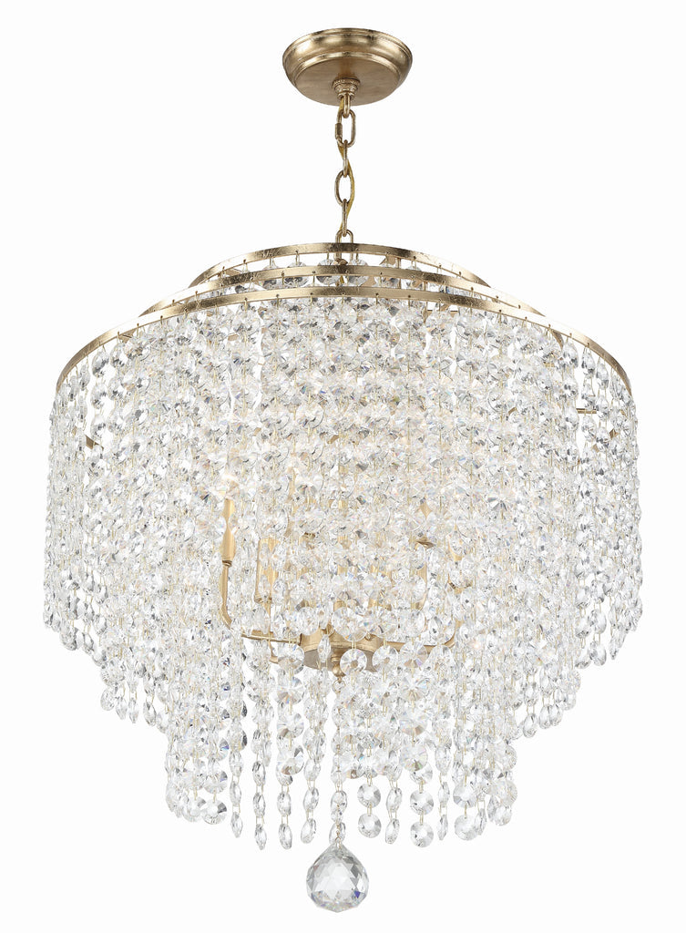 Gabrielle 6 Light Antique Gold Chandelier Crystorama