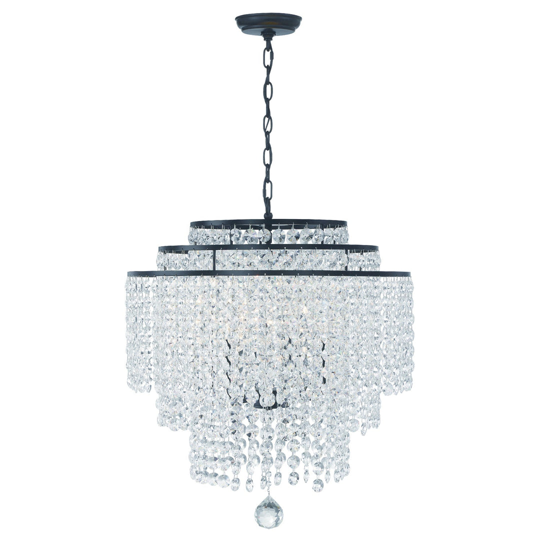 Gabrielle 6 Light Matte Black Chandelier Crystorama