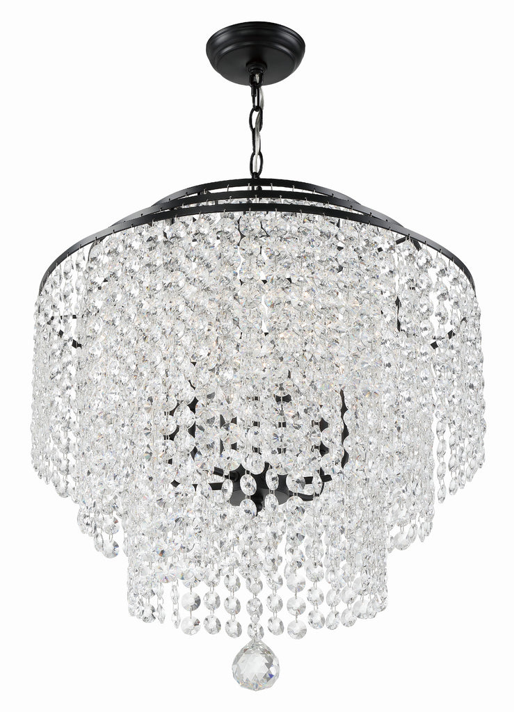 Gabrielle 6 Light Matte Black Chandelier Crystorama