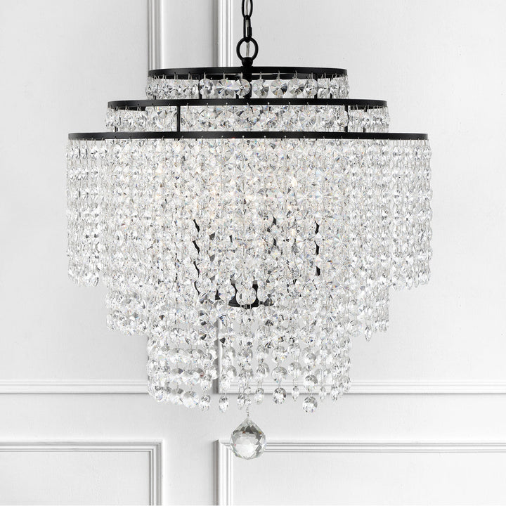 Gabrielle 6 Light Matte Black Chandelier Crystorama