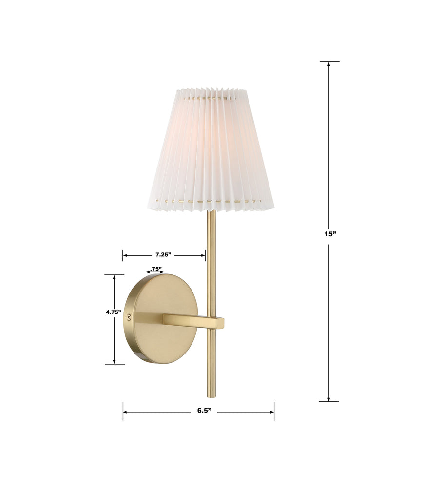 Gamma 1 Light Aged Brass Sconce Crystorama