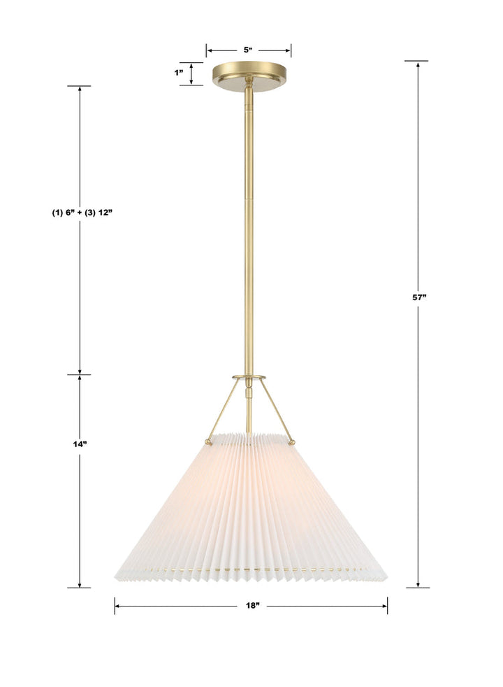 Gamma 1 Light Aged Brass Chandelier Crystorama