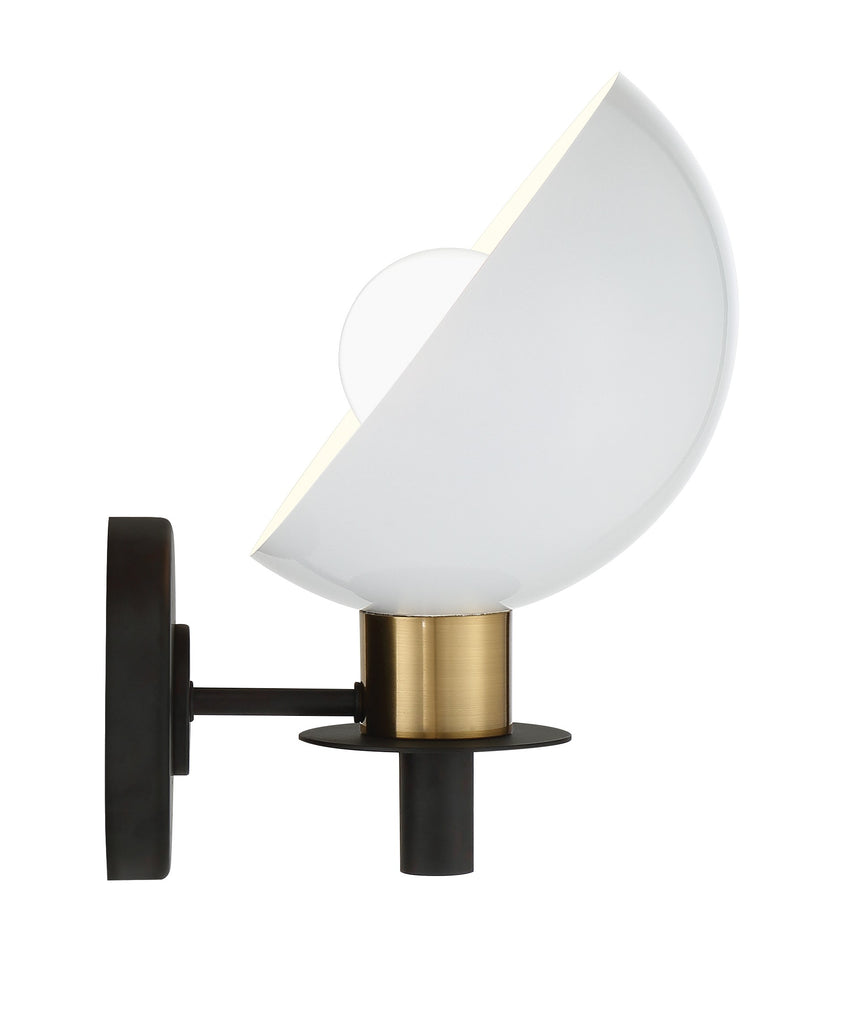 Gigi 1 Light Black + Aged Brass Sconce Crystorama