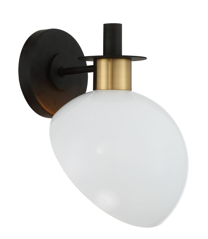 Gigi 1 Light Black + Aged Brass Sconce Crystorama