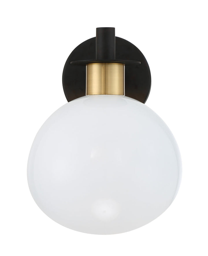 Gigi 1 Light Black + Aged Brass Sconce Crystorama