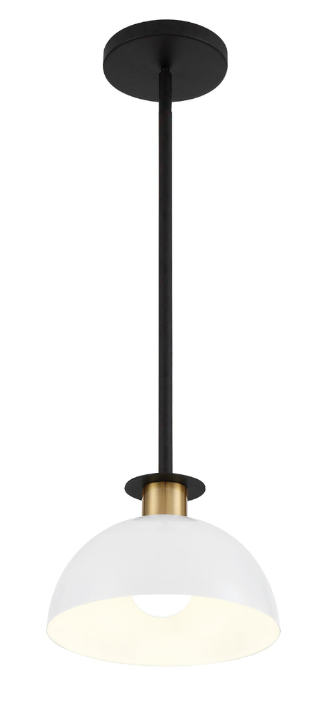 Gigi 1 Light Black + Aged Brass Mini Pendant Crystorama