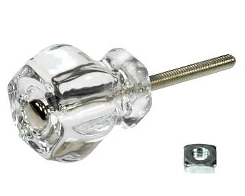 COPPER MOUNTAIN HARDWARE Authentic Glass Hexagon Shape Cabinet & Furniture Knobs in 14 Colors