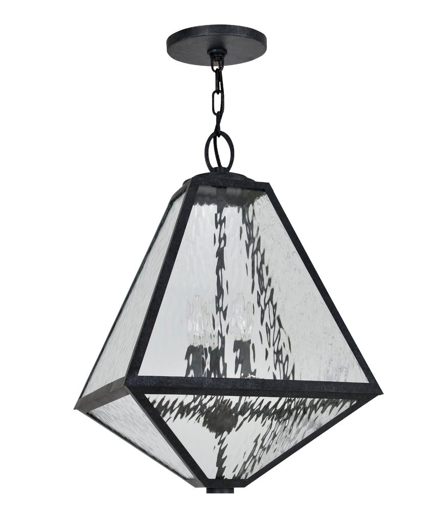 Brian Patrick Flynn Glacier 3 Light Black Charcoal Outdoor Pendant Crystorama