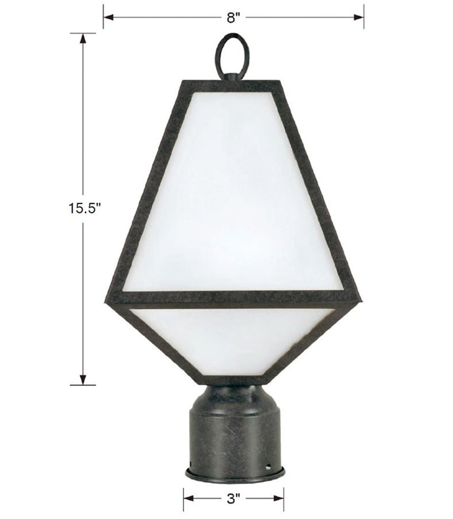 Crystorama Crystorama Brian Patrick Flynn Glacier 1 Light Black Charcoal Outdoor Post