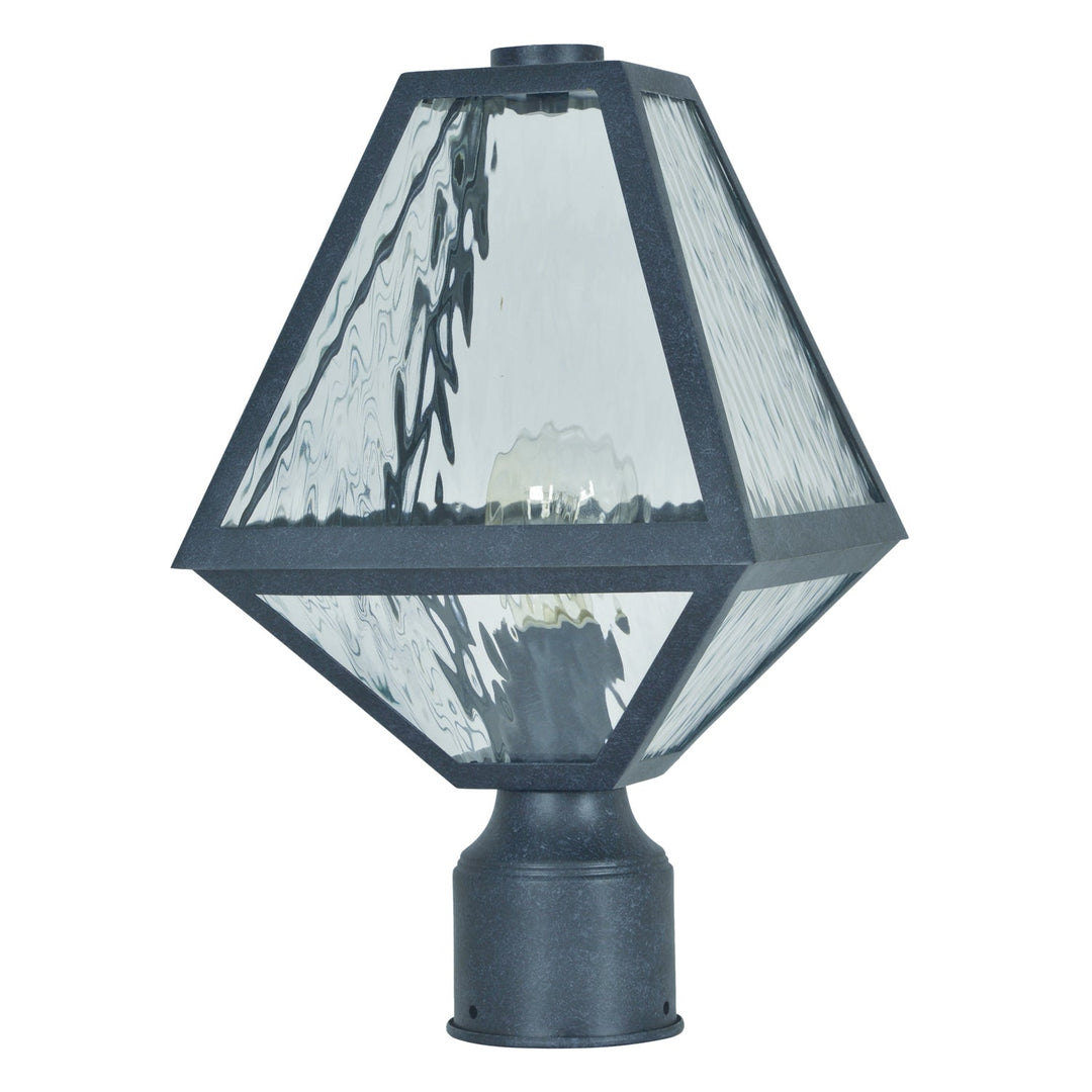 Crystorama Crystorama Brian Patrick Flynn Glacier 1 Light Black Charcoal Small Outdoor Post