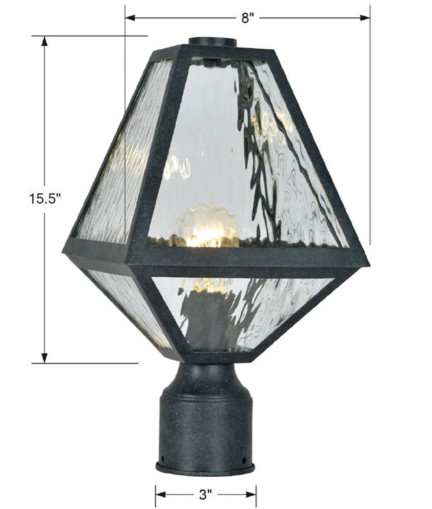 Crystorama Crystorama Brian Patrick Flynn Glacier 1 Light Black Charcoal Small Outdoor Post