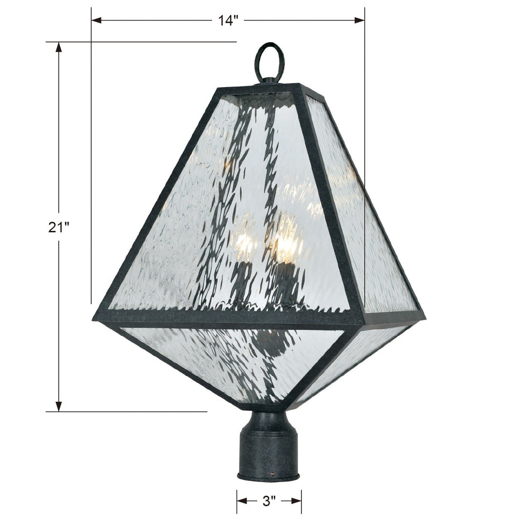 Crystorama Crystorama Brian Patrick Flynn Glacier 3 Light Black Charcoal Large Outdoor Post