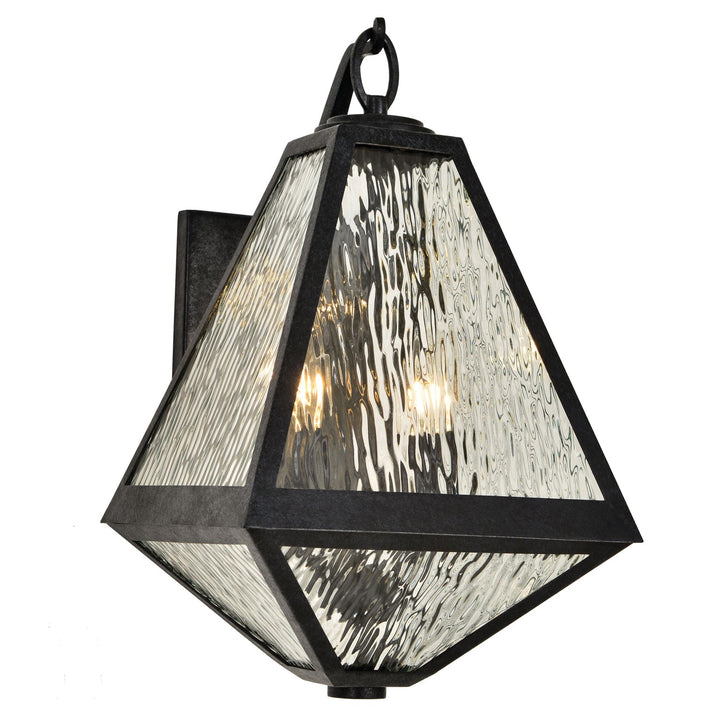 Crystorama Crystorama Brian Patrick Flynn Glacier 2 Light Black Charcoal Outdoor Sconce