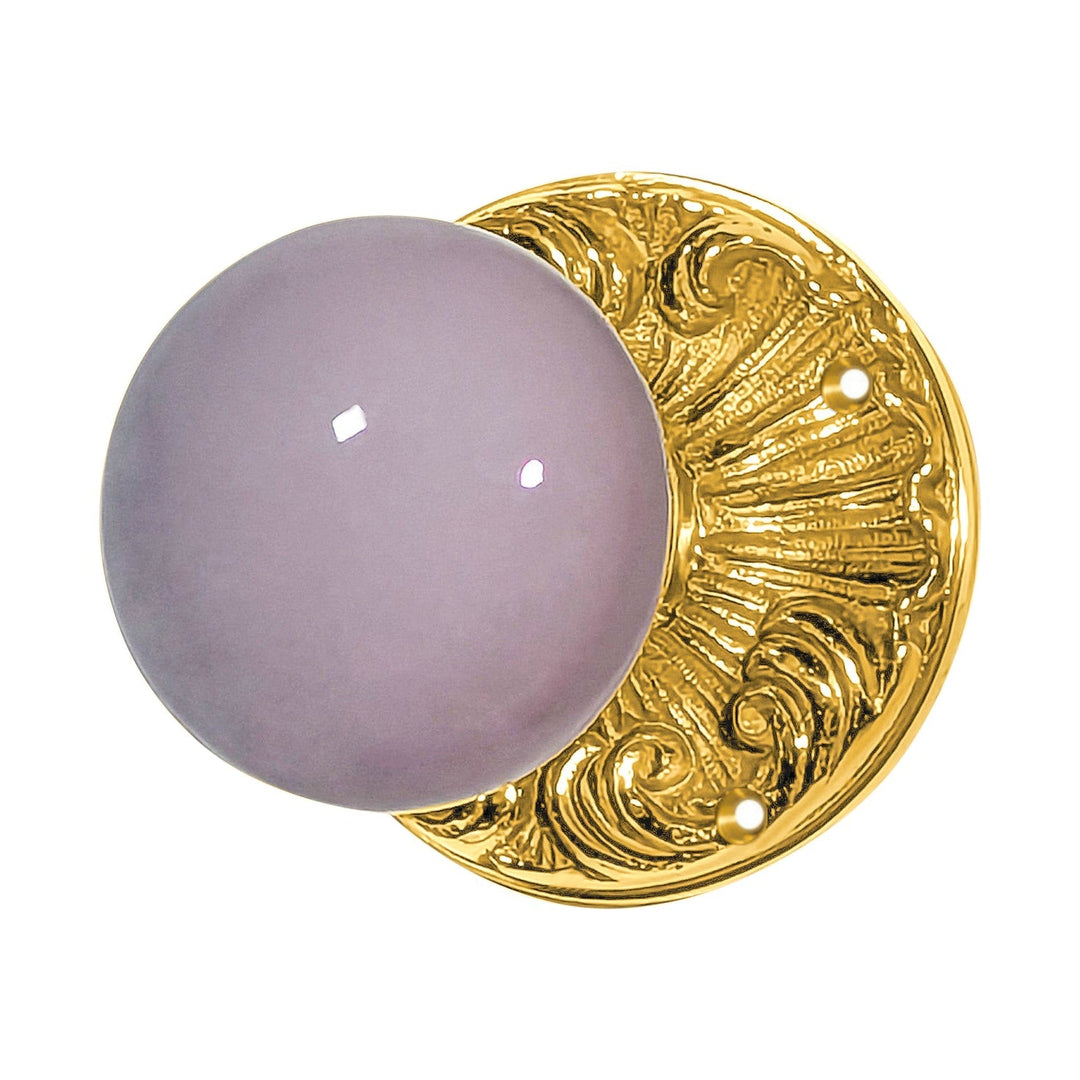Grey Porcelain Door Knob Set with Romanesque Rosette