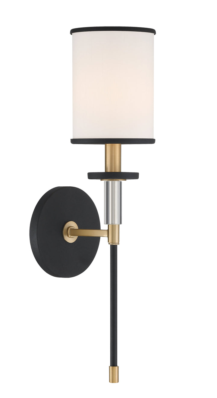 Hatfield 1 Light Black Forged + Vibrant Gold Sconce Crystorama