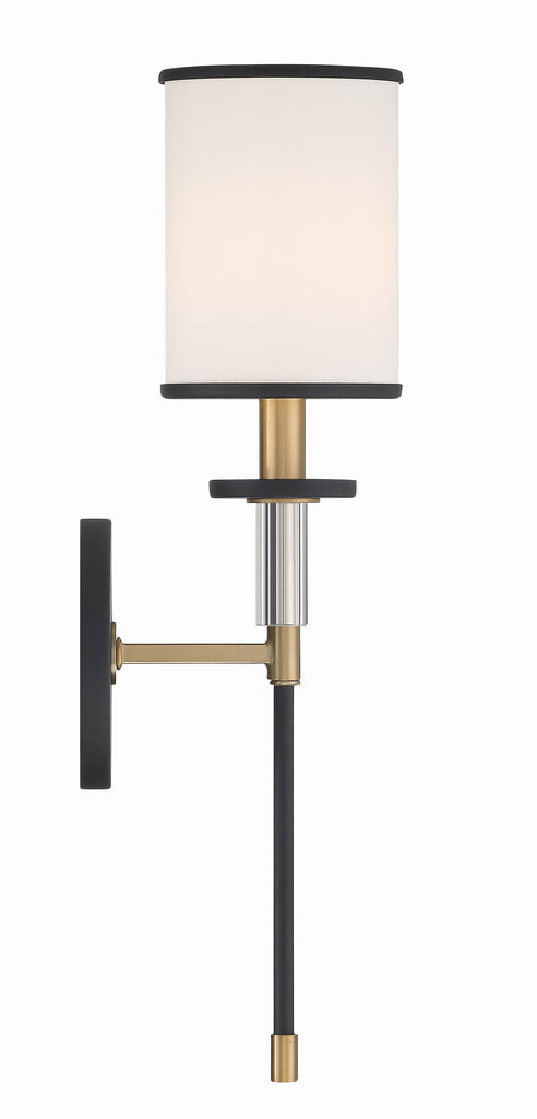 Hatfield 1 Light Black Forged + Vibrant Gold Sconce Crystorama