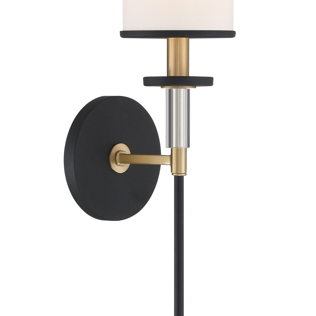 Hatfield 1 Light Black Forged + Vibrant Gold Sconce Crystorama