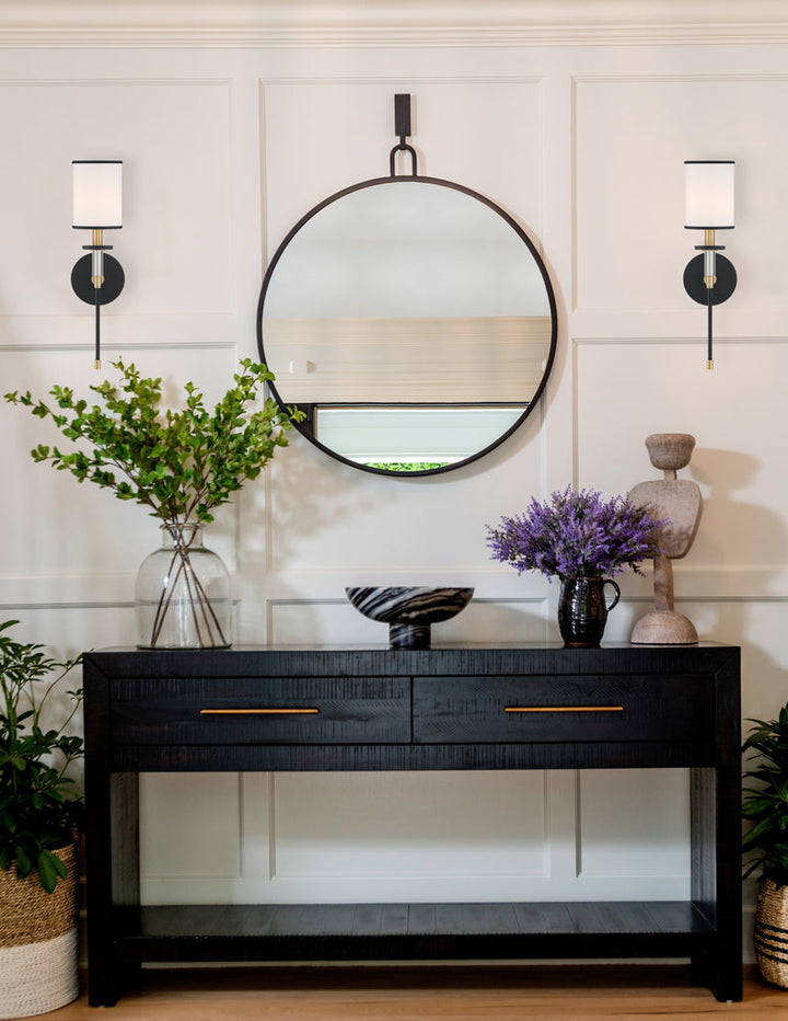 Hatfield 1 Light Black Forged + Vibrant Gold Sconce Crystorama