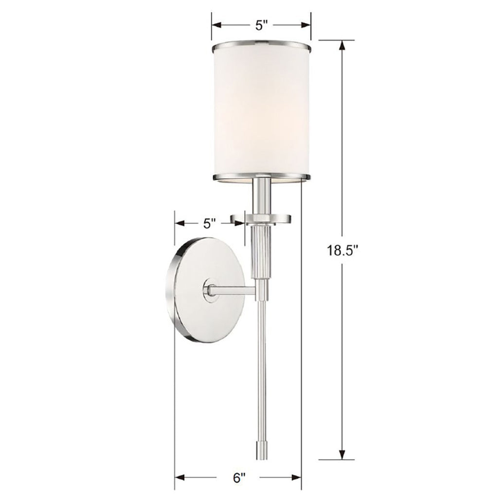 Hatfield 1 Light Polished Nickel Sconce Crystorama