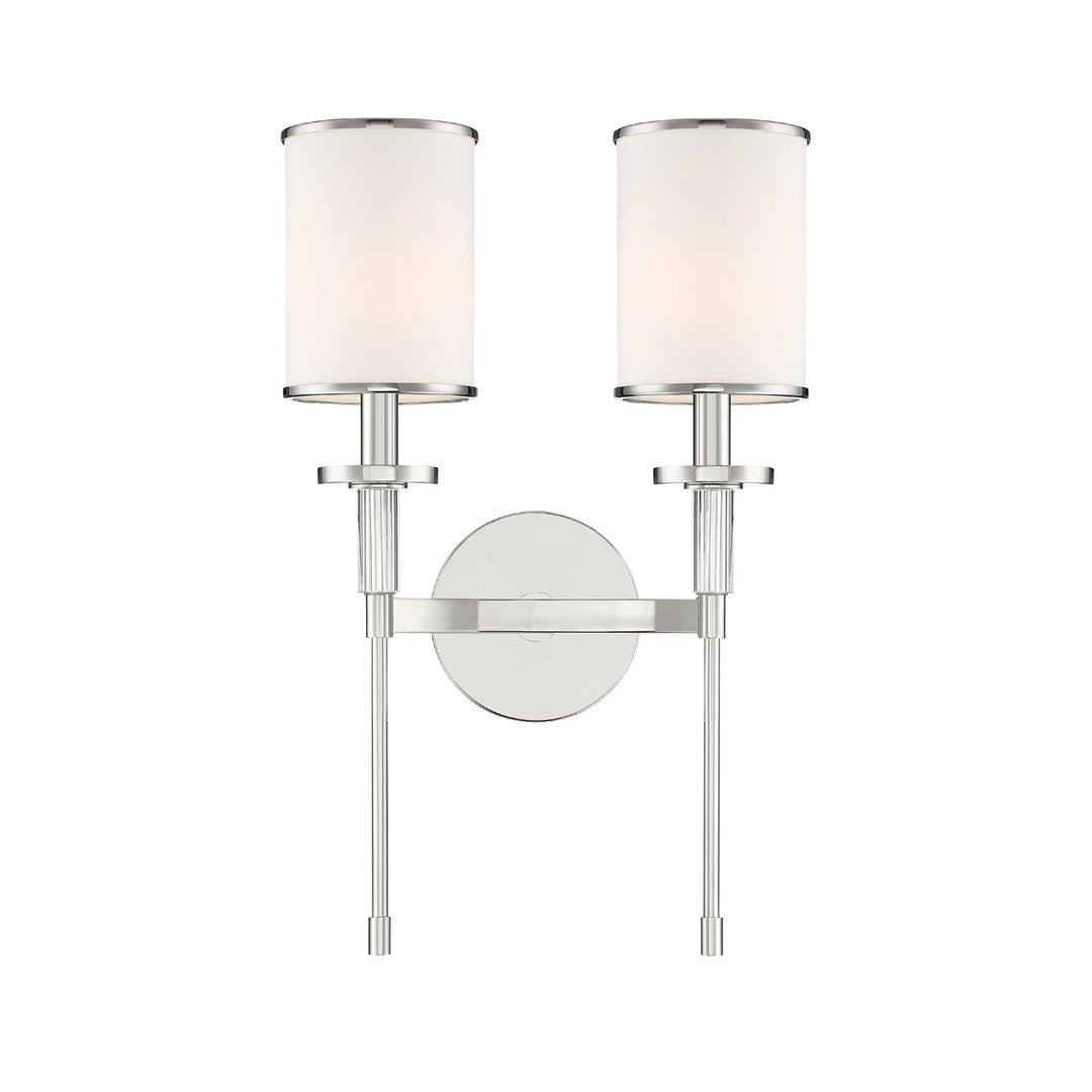 Hatfield 2 Light Polished Nickel Sconce Crystorama