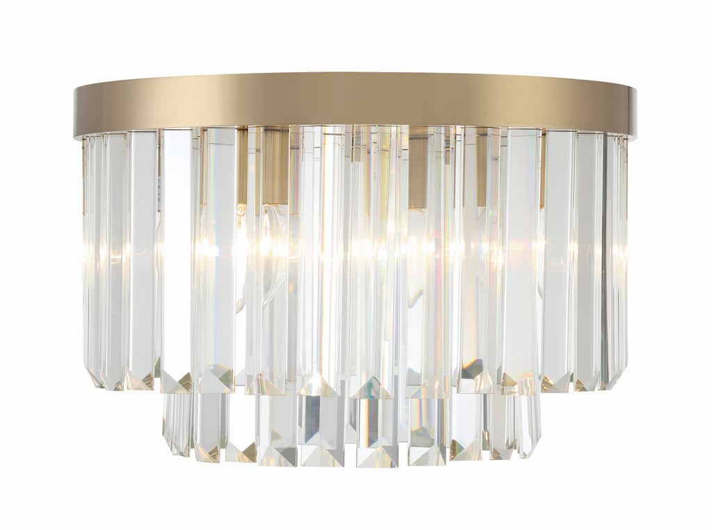 Crystorama Crystorama Hayes 4 Light Aged Brass Flush Mount