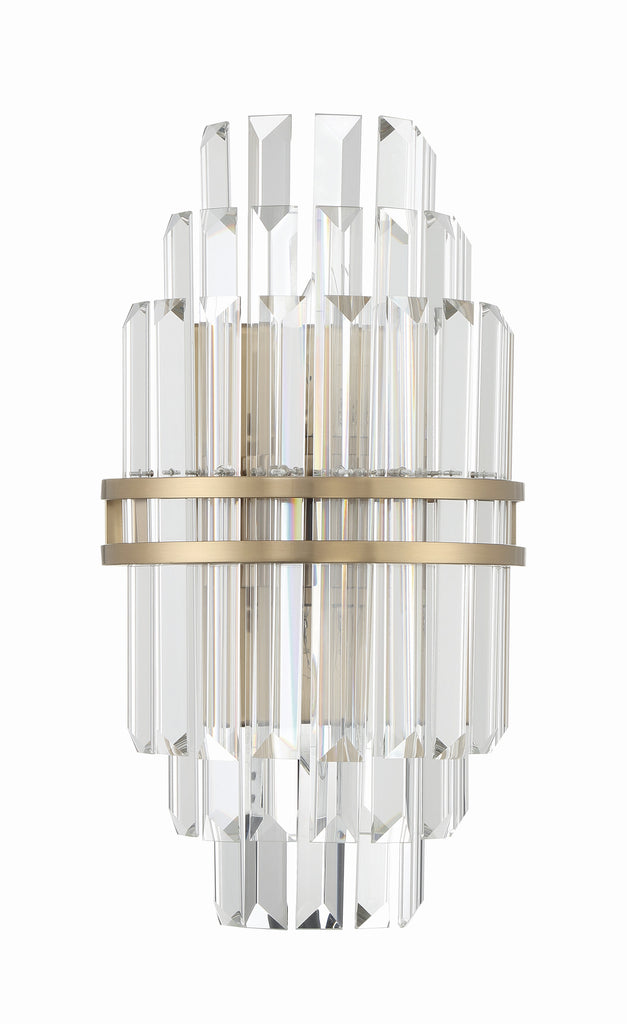 Hayes 2 Light Aged Brass Sconce Crystorama