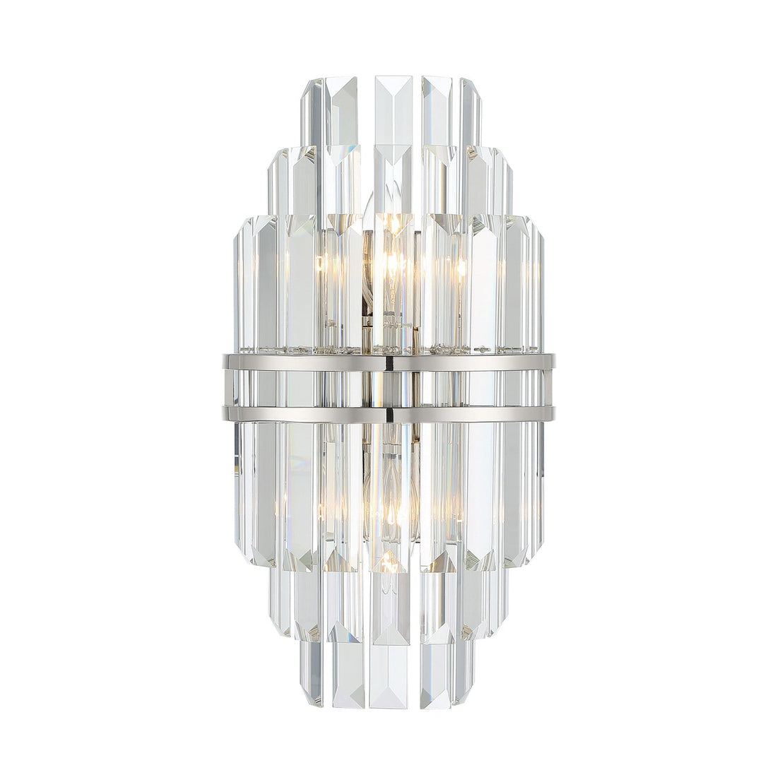 Hayes 2 Light Polished Nickel Sconce Crystorama