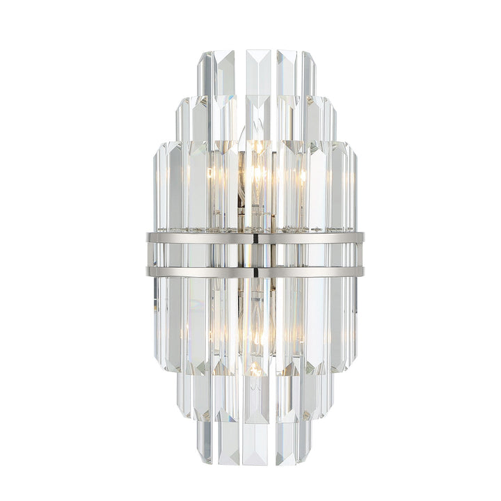 Hayes 2 Light Polished Nickel Sconce Crystorama